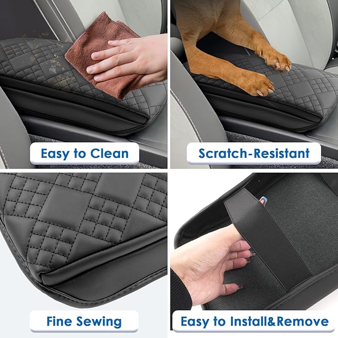 2019-2026 XC40 Center Console Cover for Volvo XC40 (Core/Plus/Ultra/Ultimate/Momentum/R-Design/Inscription), Cushion &Comfy Leather Armrest Cover 2023 2024 2025 XC40 Accessories (Padded)
