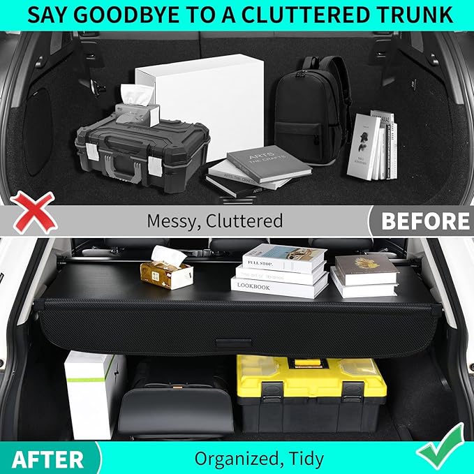 Tecoom Cargo Cover fit for Honda CRV 2026 2025 2024 2023 Accessories, Retractable Rear Trunk Cover Luggage Security Shade, Anti-Peeping Privacy Screen Protector, Carbon Fiber Texture