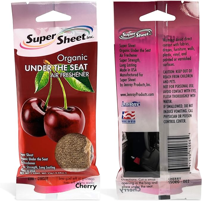Organic Under the Seat Car Air Freshener, Long Lasting Fragrance, Cherry Scent