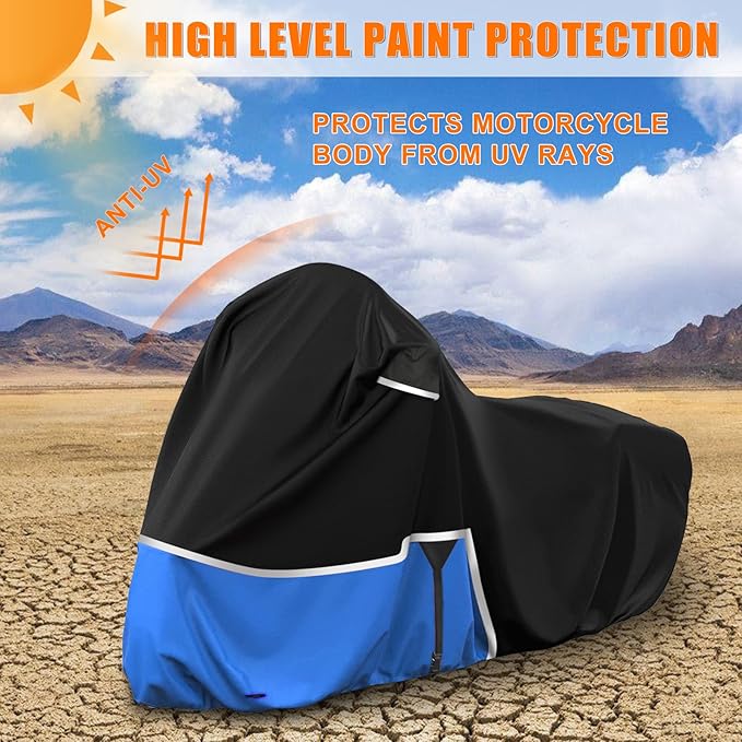 Waterproof Motorcycle Cover Replace for Indian Chieftain/Challenger, 420D Oxford Cloth Customized Motorcycle Cover for Snow Rain Dust Protection
