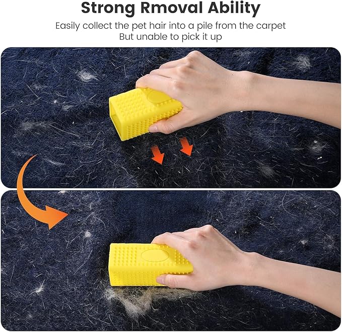 Pet Hair Remover for Furniture and Carpets - Rubber Brush Roller for Sofas and Hollow Cleaner
