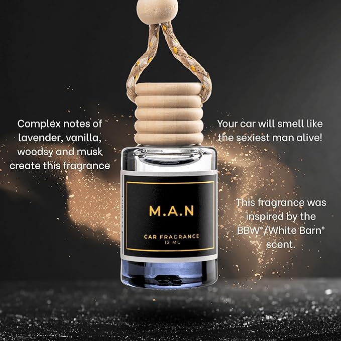 M.A.N Car Hanging Diffuser, Your Car will Smell Like the Sexiest Man Alive! - 12ml, Hanging Air Freshener for Automobile and Home - Lasts up to 60 days - Luxury Perfume | A+ Scents