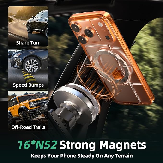 Car Phone Holder for Honda Accord (2023-2025 2026, 12.3"),MagSafe Car Mount Charger,Magnetic Phone Holder,15W Fast Wireless Charging, 360° & Hands Free,with Storage Box,Car Accessories for 11th Accord