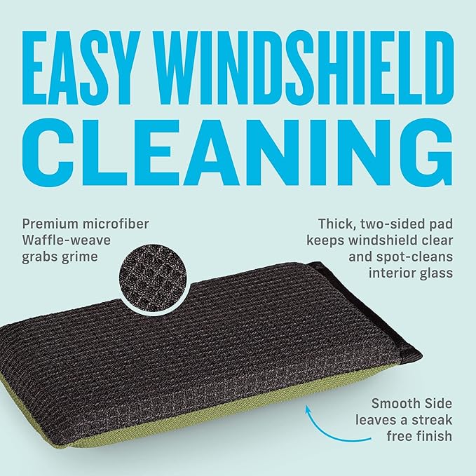 E-Cloth Windshield Haze Eraser, Auto Glass Cleaner, Car Windshield Cleaner, Cleaning Sponge for Windshields, Windows, Mirrors and Glass