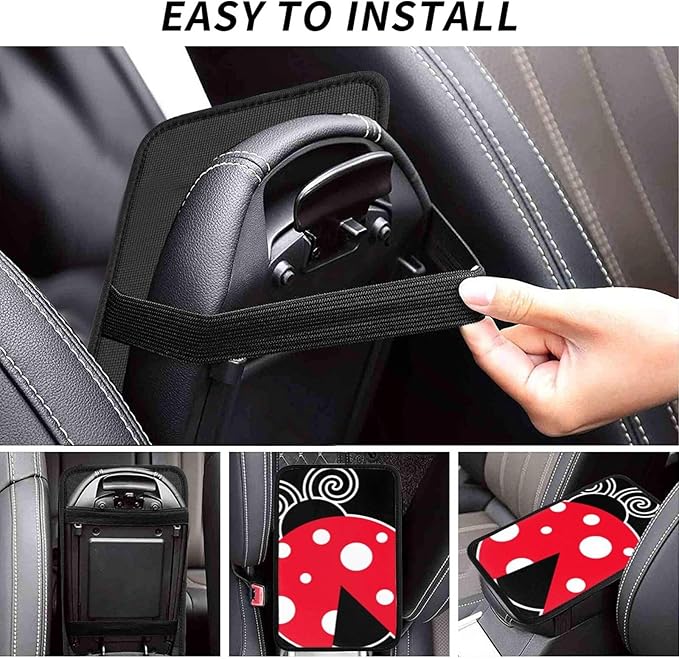 Ladybug Universal Center Console Armrest Cover Pad Car Armrest Protector for Most Cars, Suvs & Trucks, Cushion with Easy Installation