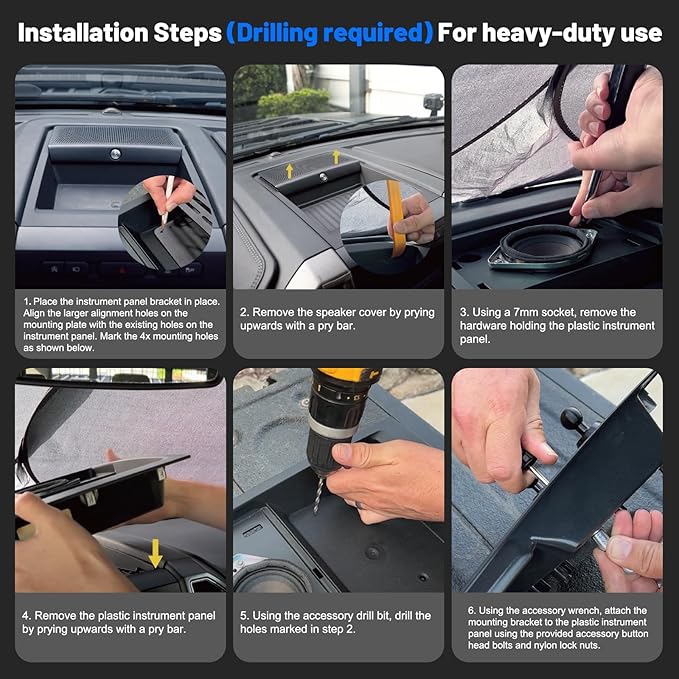 Surfcabin Magnetic Dash Phone Holder for F150, No Punching Required Phone Mount Compatible with 2015-2020 F150 2017-2022 F250 F350, Full Metal Cellphone Mounting Bracket for Most CellPhones