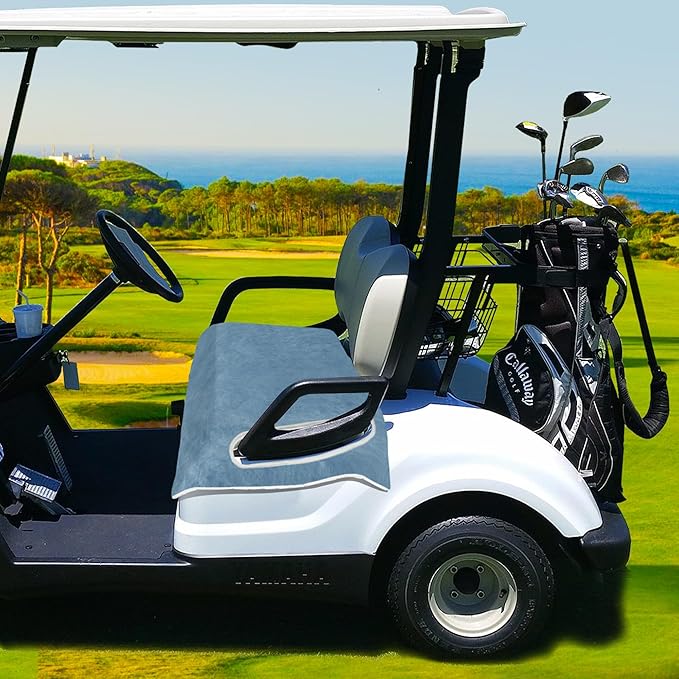 YOKYHOM Golf Cart Seat Covers for 2/4-Seater, Microfiber Seat Towel Blanket, Keeps Seats Cool, Clean & Comfortable, Fits EZGO, Club Car, Yamaha, 51"x31"