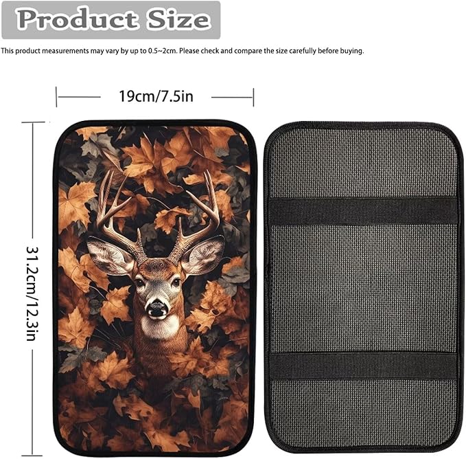 Deer Car Center Console Cover Pad Cute Arm Rest Cover for Cars Car Armrest Covers Protector for Car Armrest Storage Box Universal Auto Interior Accessories
