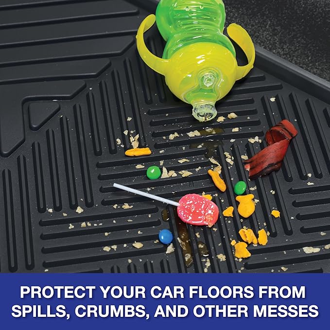 ClimaTex Heavy Duty Car, Truck, Van, and SUV Automotive Floor Mat for Floor Protection, Weatherproof Deep Channel No-Slip Front and Back Seat Liner Mats, 3 Piece Set, Black