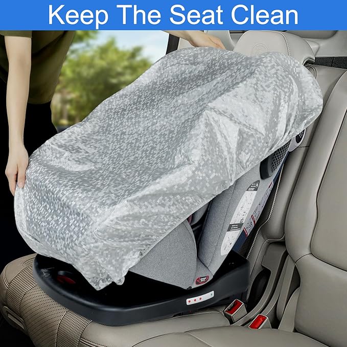 Baby Car Seat Sun Shade Cover - Keep Baby's Carseat Cooler Foldable PET Aluminium Cover for UV Protection, Dust