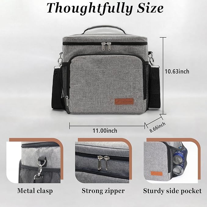 TuErcao Insulated Cooler Bag 6/24 Can Collapsible Leakproof Soft Sided Cooler for Car, Portable Foldable Small Ice Chest for Beach Camping Picnic Travel, 5/15qt Lunch Box for Men Work