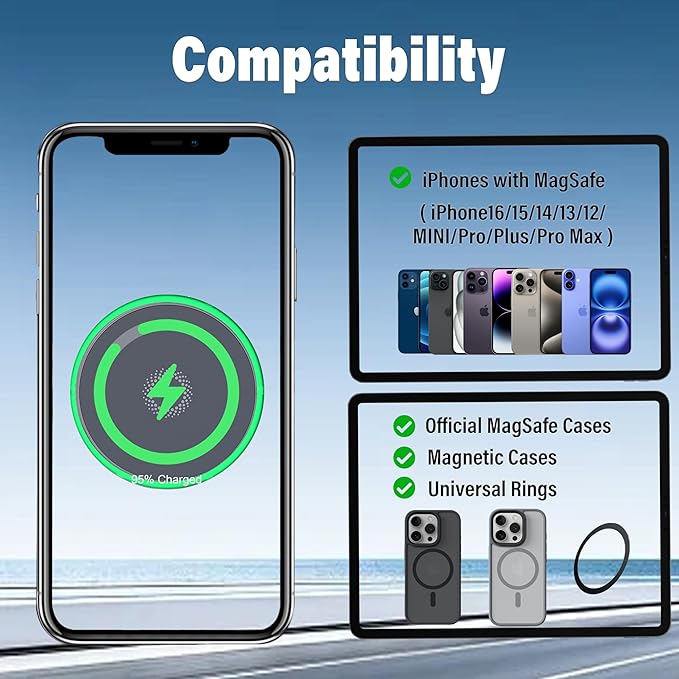 Car Phone Holder for 2024 2025 BMW 5 Series/BMW i5 Accessories Apply to 14.9 Inch Touch Screen 15W Fast Wireless Charger Screen Fixed Clip Cell Phone Mount Hands-Free 360 Degree Rotation