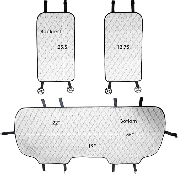 FH Group Car Seat Cushion Neosupreme Automotive Seat Cushions - Universal Fit, Rear Car Seat Cushion, Car Seat Cushions with Non-Slip Silicone Backing for SUV, Sedan, Van Rear Set White