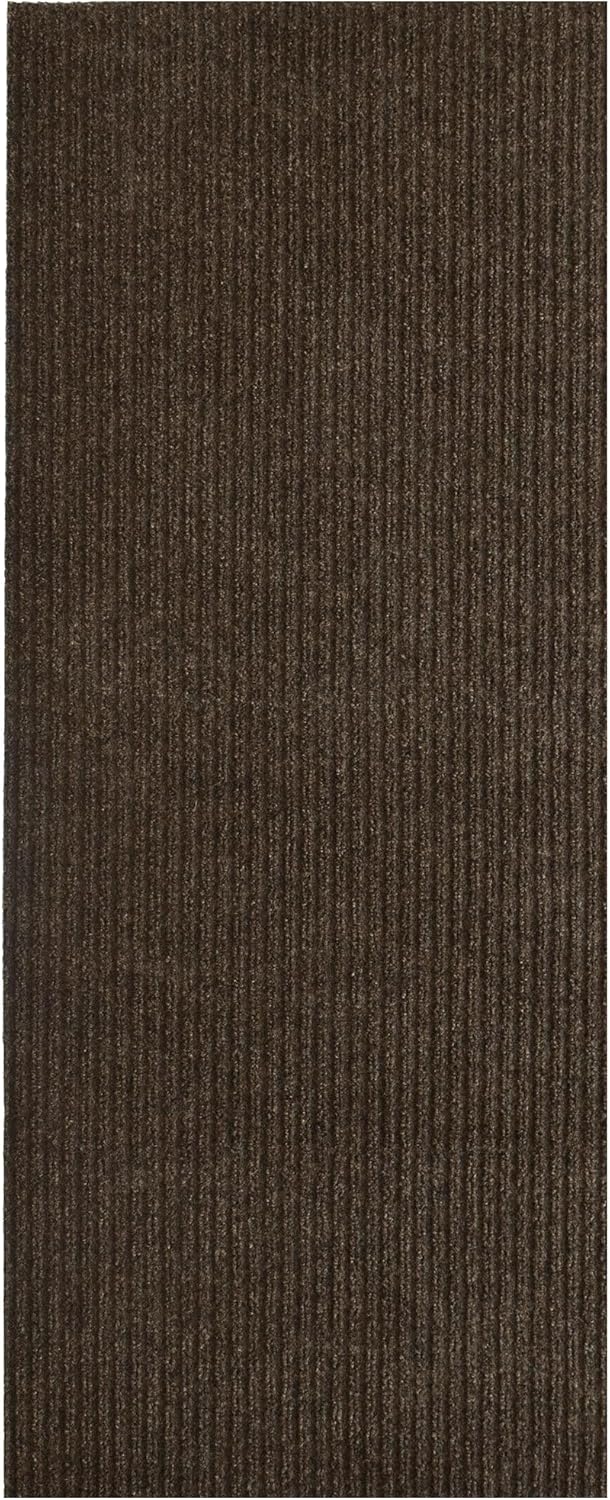 iCustomRug Spartan Weather Warrior Duty Indoor/Outdoor Utility Ribbed in 3ft,4ft,6ft Widths 70 Custom Sizes with Natural Non-Slip Rubber Backing 4'X16' in Brown