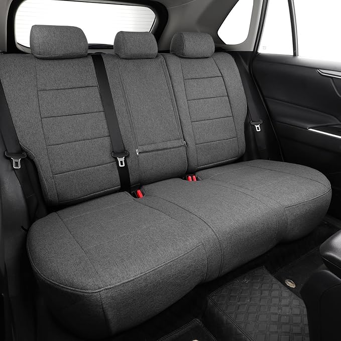 coverdream Rav4 Hybrid Seat Covers Custom Fit for 2019-2024 2025 Toyota Rav4 Hybrid (Not for XSE/SE/Plug-in Hybrid),Full Coverage,Airbag Compatible,Polyester Car Seat Protector(Full Set,Gray)