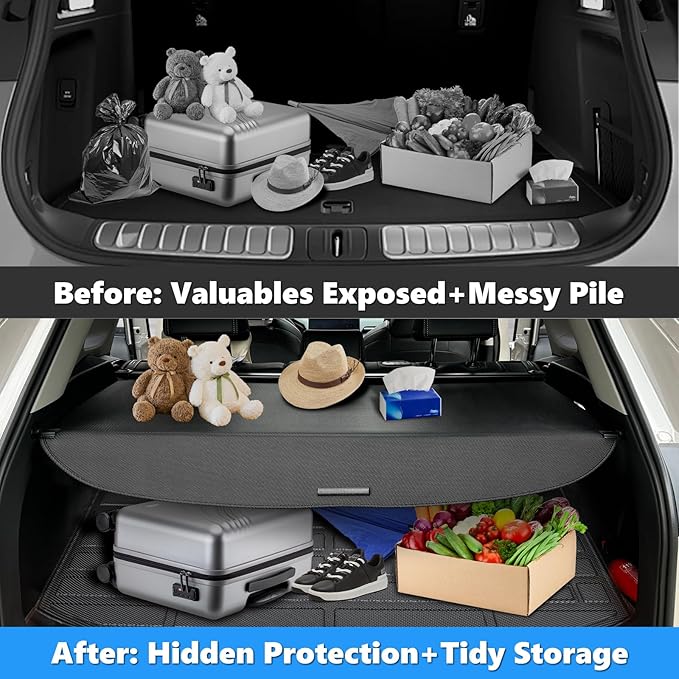 MIALUTY® Cargo Cover for 2017-2022 Honda CRV Retractable Trunk Cover CRV Accessories Anti-Peeping Anti-Theft Privacy Screen,Trunk Luggage Shield Shade Carbon Fiber Texture
