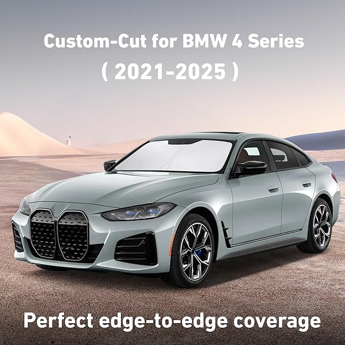 EcoNour Windshield Sunshade Compatible for BMW 4 Series 2021-2023 2024 2025, Sun Visor for Front Windshield & Window Sun Shade Cover, UV Heat Blocker & Protector, Car Accessories