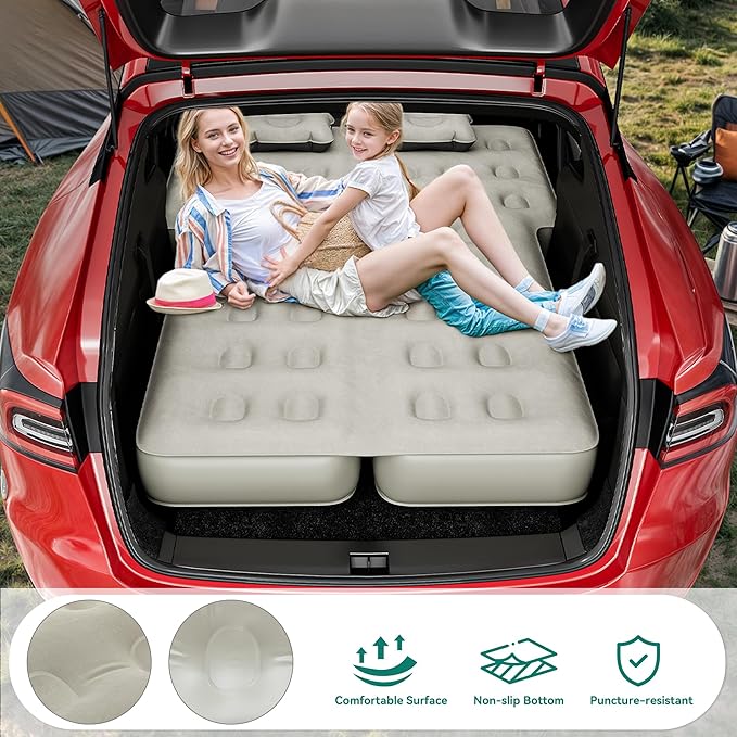 YITAHOME SUV Air Mattress with Pump, Pillows, Carry Bag & Repair Kit, 10" Inflatable Car Camping Bed for SUV, Jeep Wrangler, 4Runner & Mid-to-Large SUVs, Gray