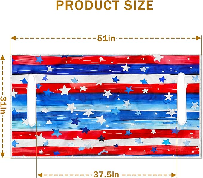 YOKYHOM American Flag Golf Cart Seat Covers for 2/4-Seater, Patriotic USA Seat Towel Blanket Keeps Seats Cool & Clean for Summer, Microfiber Fits EZGO, Club Car, Yamaha, 51"x31"