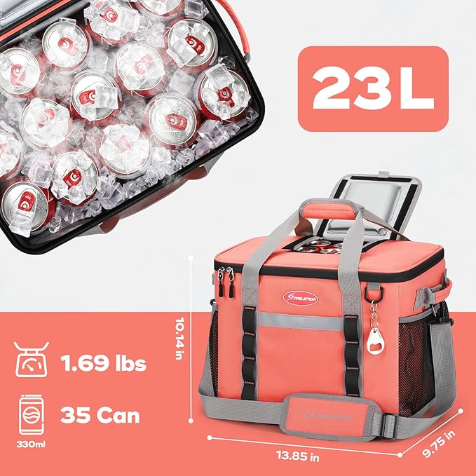 Maelstrom Collapsible Soft Cooler Bag,35/55/75 Cans Beach Cooler with Flip Top Lid, Ice Chest, Leakproof & Portable for Beach, Camping, Road Trips & Grocery Shopping