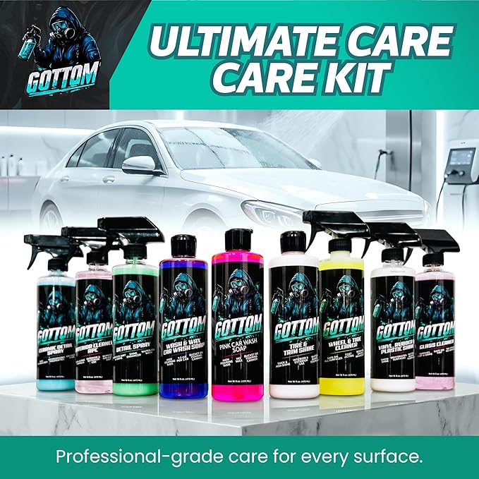 Gottom Vinyl, Rubber & Plastic Shine - 16oz, Cherry Vanilla Scent - VRP Gloss Dressing for Plastic, Car Interior & Tire Dressing, UV Protection, Plastic Restorer, Long-Lasting Gloss Finish