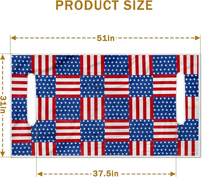 YOKYHOM American Flag Golf Cart Seat Covers for 2/4-Seater, Patriotic USA Seat Towel Blanket Keeps Seats Cool & Clean for Summer, Microfiber Fits EZGO, Club Car, Yamaha, 51"x31"