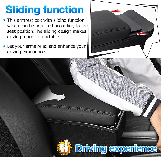Autorder Center Console Storage Box for Suzuki Jimny JB64W/JB74W 2018-2025 Accessories Armrest Box Replacement with Cup Holder Insert