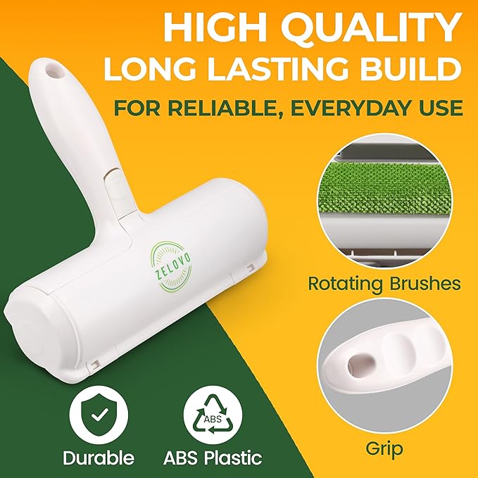 Pet Hair Remover for Furniture – Reusable Lint Roller and Pet Hair Removal Tool for Couch, Carpet, Bedding, Clothes, Car Seats – Multi-Surface Roller for Dog and Cat Fur