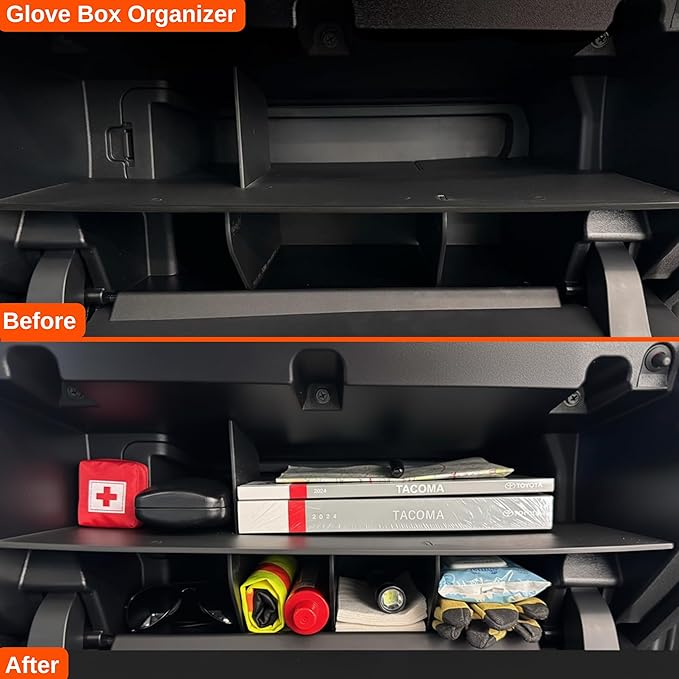 Vehicle OCD – Center Console Divider, Tray, and Glove Box Organizer for Toyota Tacoma (2024-2026) – Made in USA - (NOT for Tacoma i-FORCE MAX hybrid) - SLX514