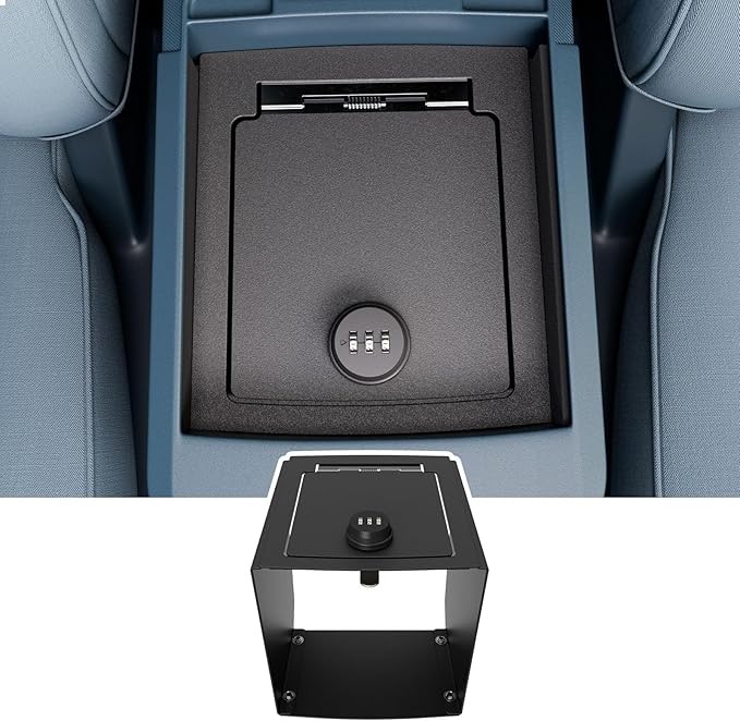 SZYANG Center Console Safe Organizer Compatible with 2022-2025 Ford Maverick Lock Box Console Safe Vault Replacement for 2022-2025 Ford Maverick Accessories