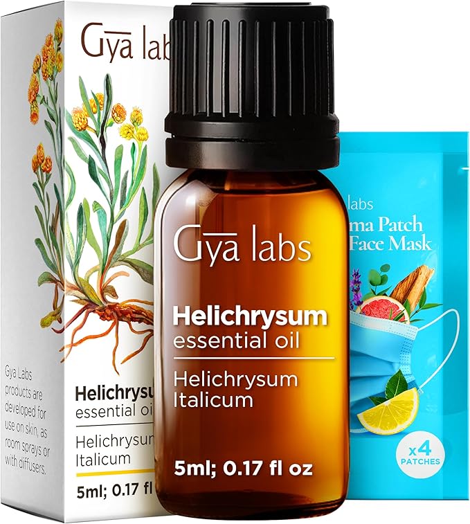 100% Pure Helichrysum Essential Oil - 0.17 Fl Oz - Helichrysum Oil for Hair, Skin, Diffuser, Aromatherapy & DIY Candle Making Scent