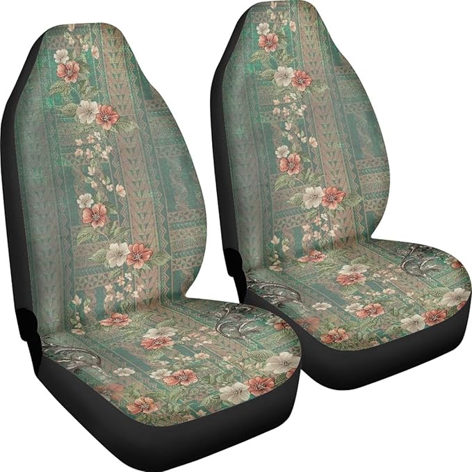 Vatenge Victoria Flower Print Universal Car Seat Protector with Polyester Fabric Thanksgiving Fall Decoration Car Seat Cover with Fixed Hook Suitable for Small Cars, Trucks, and Vans