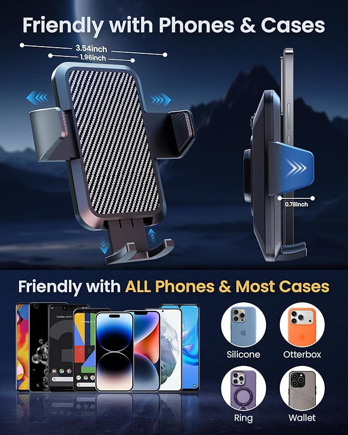 Car Phone Mount with Magnetic Clip for Magsafe & Android 360 Universal Suction Phone Mount for Dashboard Windshield Car Phone Holder for Car for iPhone 17 16 15 14 Pro Max Samsung Galaxy S25 Cell