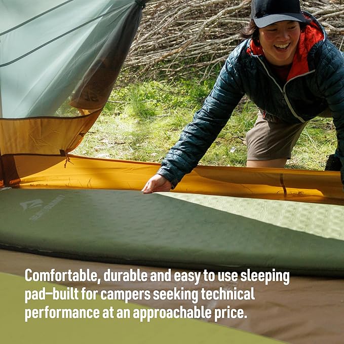 Sea to Summit Camp Plus Self-Inflating Foam Sleeping Mat for Camping - Tapered - Large (78 x 25.2 x 2.6 inches)