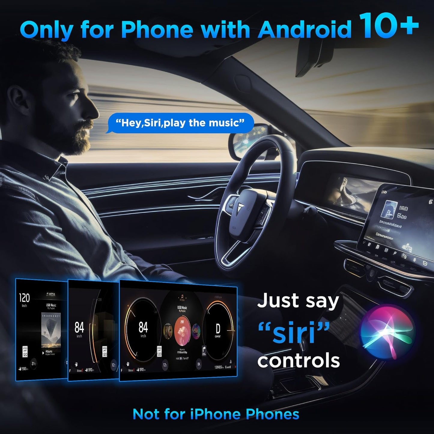 Android Auto Wireless Adapter for Factory Wired Android Auto - Instant Connection, Converts Wired to Wireless, Compatible with Android 10+ & Cars from 2015