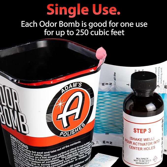 Adam's Polishes Odor Bomb, Odor Neutralizer for Car and Home, Fights Bad Odors, Eco Friendly, Pet Safe, Long Lasting, Works on All Odors