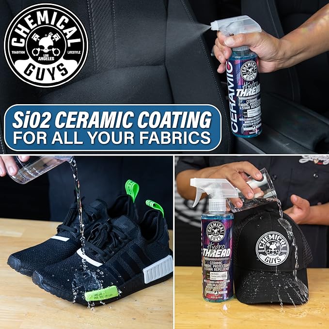 Chemical Guys CWS203FPB Foaming Citrus Fabric Clean Carpet & Upholstery Cleaner and HydroThread Protectant, Fabric Cleaner & Ceramic Fabric Protectant Bundle - (2-16 oz Bottles)