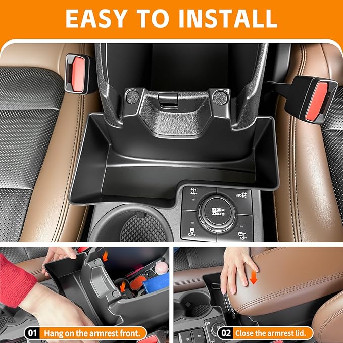 Center Console Organizer Compatible with 2021-2025 Ford Bronco Sport/2020-2025 Ford Escape Hanging Armrest Box Storage Tray for Bronco Sport/Ford Escape Accessories(Hanging Storage Tray)
