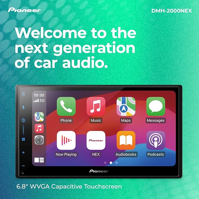Pioneer DMH-2000NEX 6.8" Double Din Multimedia Digital Media Receiver, Wired Apple CarPlay and Android Auto, Bluetooth, Backup Camera Compatible, Touchscreen, One Touch Navigation