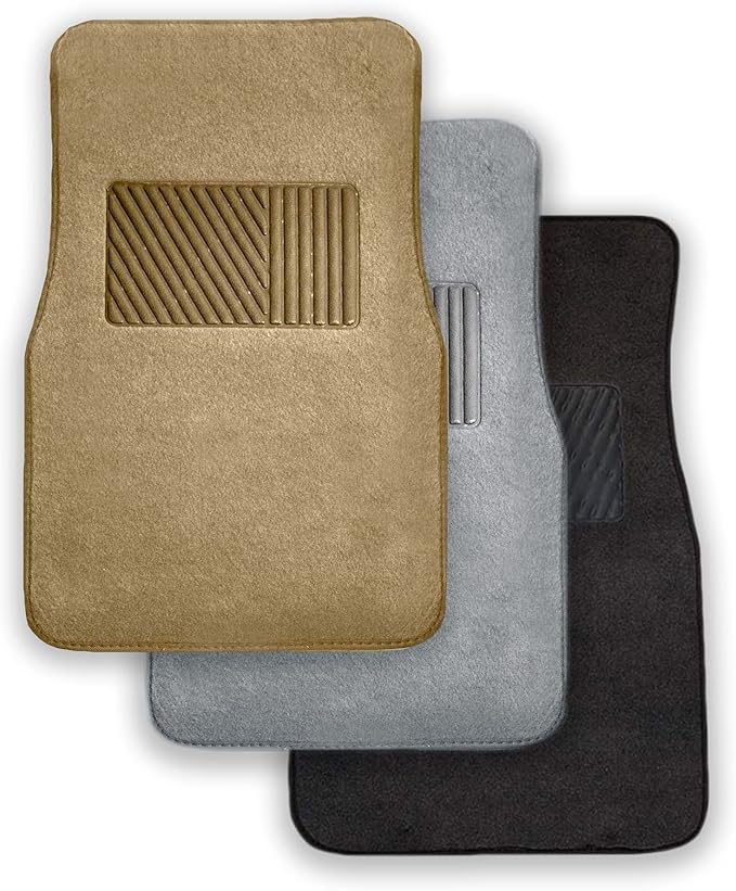 FH Group F14403GRAY Gray Carpet Floor Mat with Heel Pad (Deluxe)