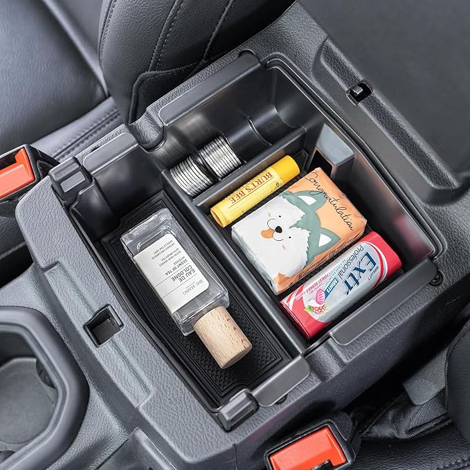 PIMCAR Center Console Organizer for Jeep Wrangler JL/JLU (2018-2026) & Gladiator JT (2020-2026) | Armrest Storage Tray | Interior Accessories (Not for JK/JKU) | Black Liner Trim