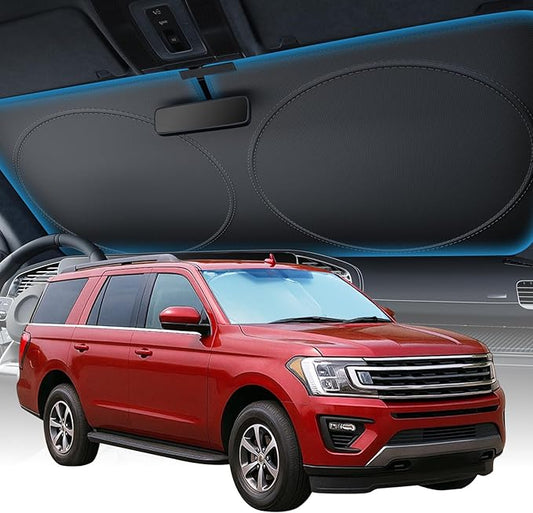 2025 Upgraded Zanch Car Front Windshield Sun Shade - Ultimate UV Protection & Heat Reduction|Innovative No Light Leakage Technology|Foldable Design for Truck, XLarge(69'' x 35'')