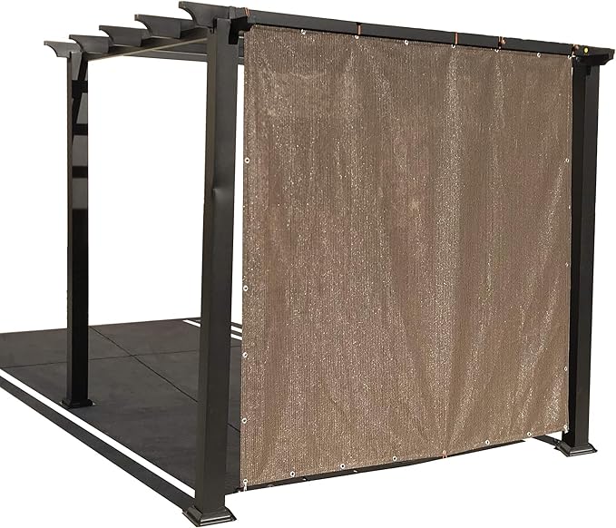 Alion Home Sun Shade Privacy Panel with Grommets and Hems on 4 Sides for Patio, Awning, Window, Pergola or Gazebo - Mocha Brown (12' W x 5' H)