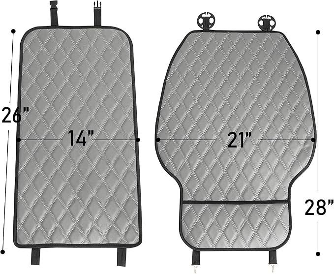 FH Group Car Seat Cushion – Faux Leather Single Front Seat Cover with Front Pockets, Airbag Compatible, Universal Fit Car Seat Cushion for Driver or Passenger Seat, SUV, Truck, Sedan & Van – Blue