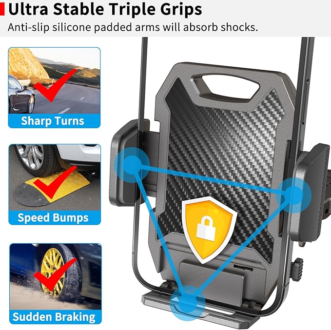 APPS2Car Sturdy CD Slot Phone Mount with One Hand Operation Design, Hands-Free Car Phone Holder Universally Compatible with All iPhone & Android Cell Phones, for Smartphone Mobile (Carbon Fiber)
