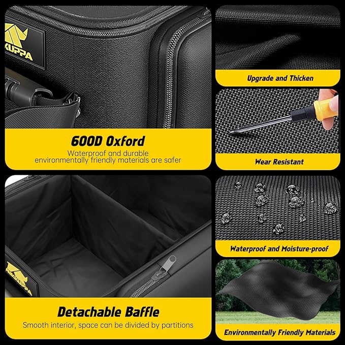 MIKKUPPA Under Seat Storage - Compatible with 2007-2024 Jeep Wrangler JK JL JLU Sports Rubicon Gladiator JT - Portable Rear Under Seat Storage Organizer Tool Kit