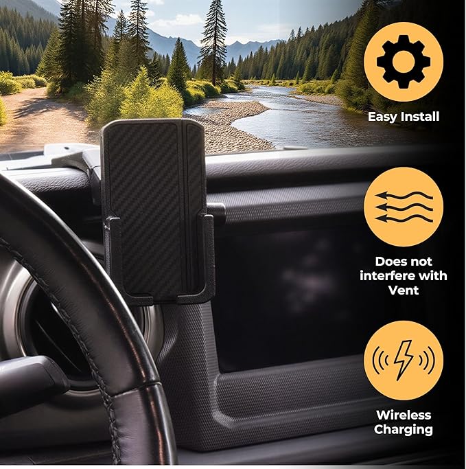 Phone Holder for Jeep Wrangler-JL- (2018-2023) JL JLU Gladiator JT Cradle Mount and Magsafe Compatible (Cradle Phone Holder)