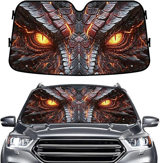 GENANY Dragon Windshield Sun Shade for Car SUV Truck (55x30 Inches), Front Window Visor for Windows, Protector Blocks UV