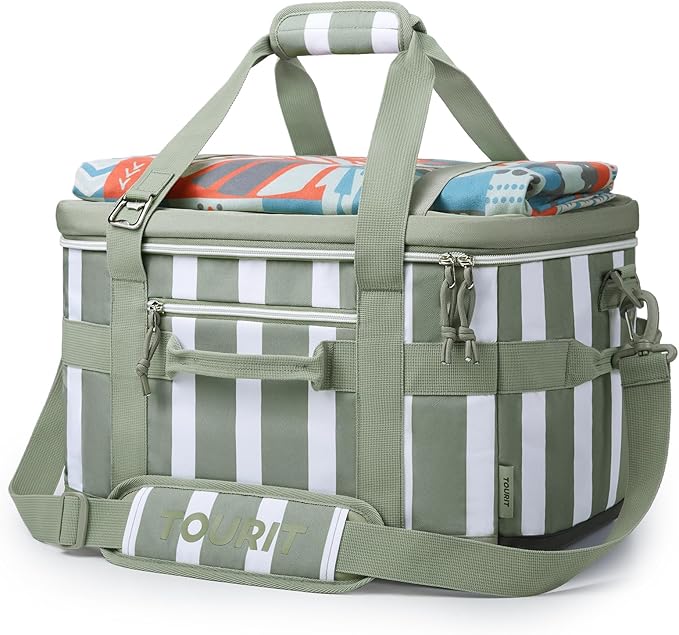 TOURIT Soft Sided Cooler Bag Insulated 48/60 Cans, Large Collapsible & Leakproof Ice Chest for Picnic, Beach, Camping, Travel