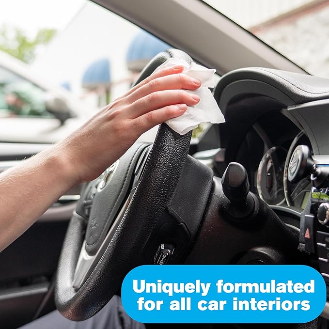 Fortress Car Interior Wipes (25 ct, Pack of 62) for Car Interior Cleaning, Dashboard, Seats, Detailing, and Steering Wheel [Travel Size] Skin-Safe Car Interior Cleaner Supplies